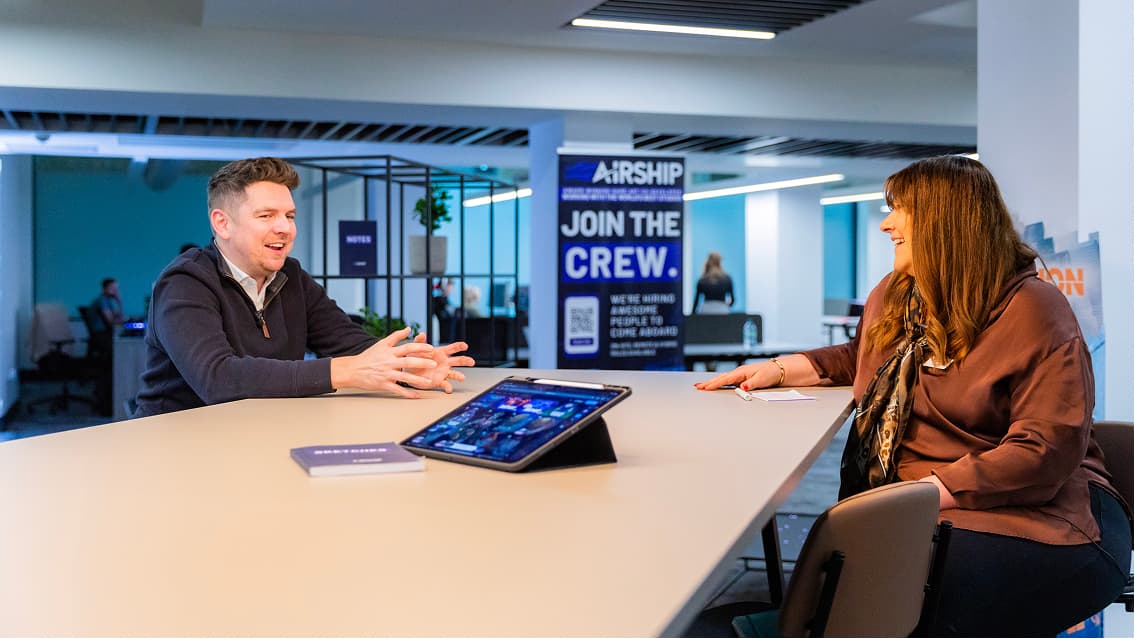 Joe Harford at Airship facility